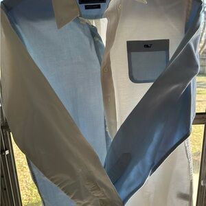 Vineyard Vines Two-Tone Blue and White Long Sleeve Shirt